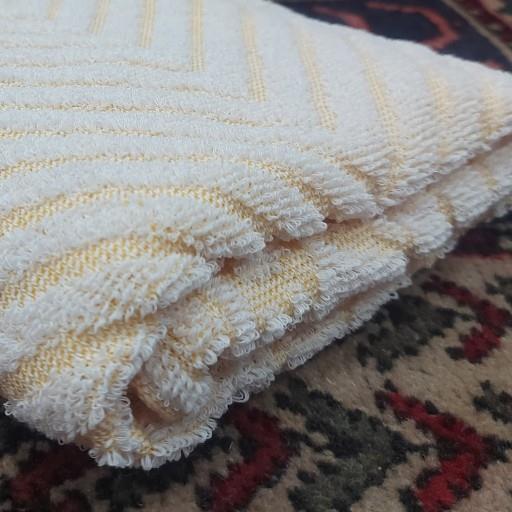 حوله هتلی حوله استخری حوله مسافرتی نخی طرح برق لامع زرد لیمویی رنگ حوله آبگیر سبک حوله تراکم متوسط